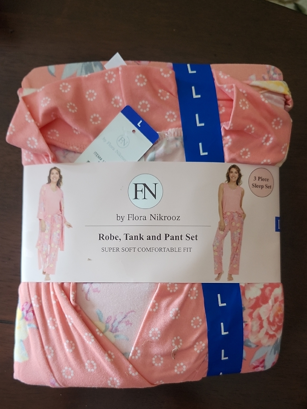 Flora Nikrooz Floral Robe, Tank & Pant Sleep Set